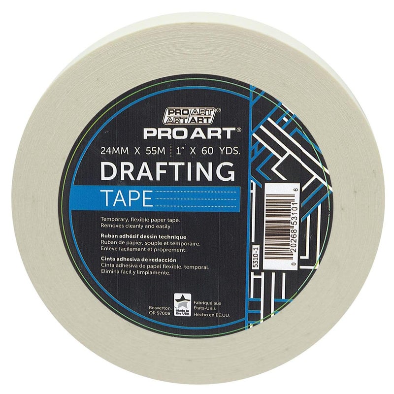 PRO ART Drafting Tape, 1-inch x 60-Yard Roll, White - Image 1